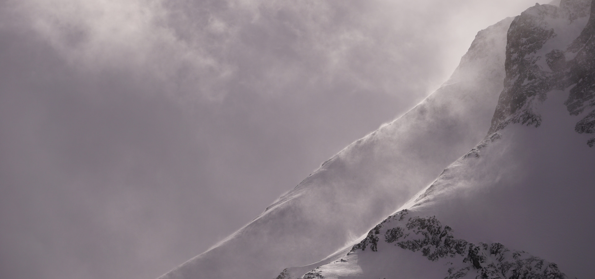 Snow on mountains in BC