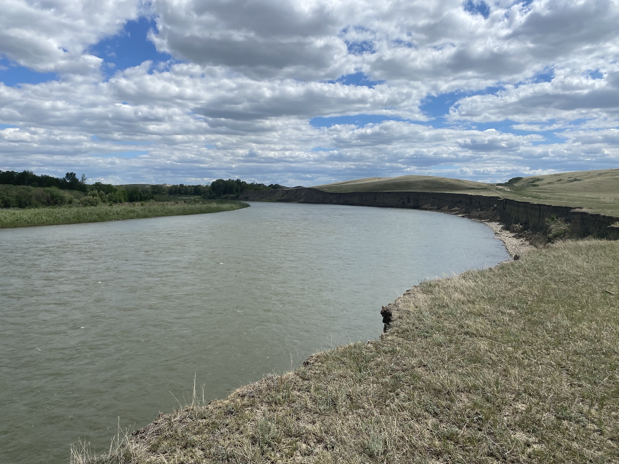 River with cloudy skies