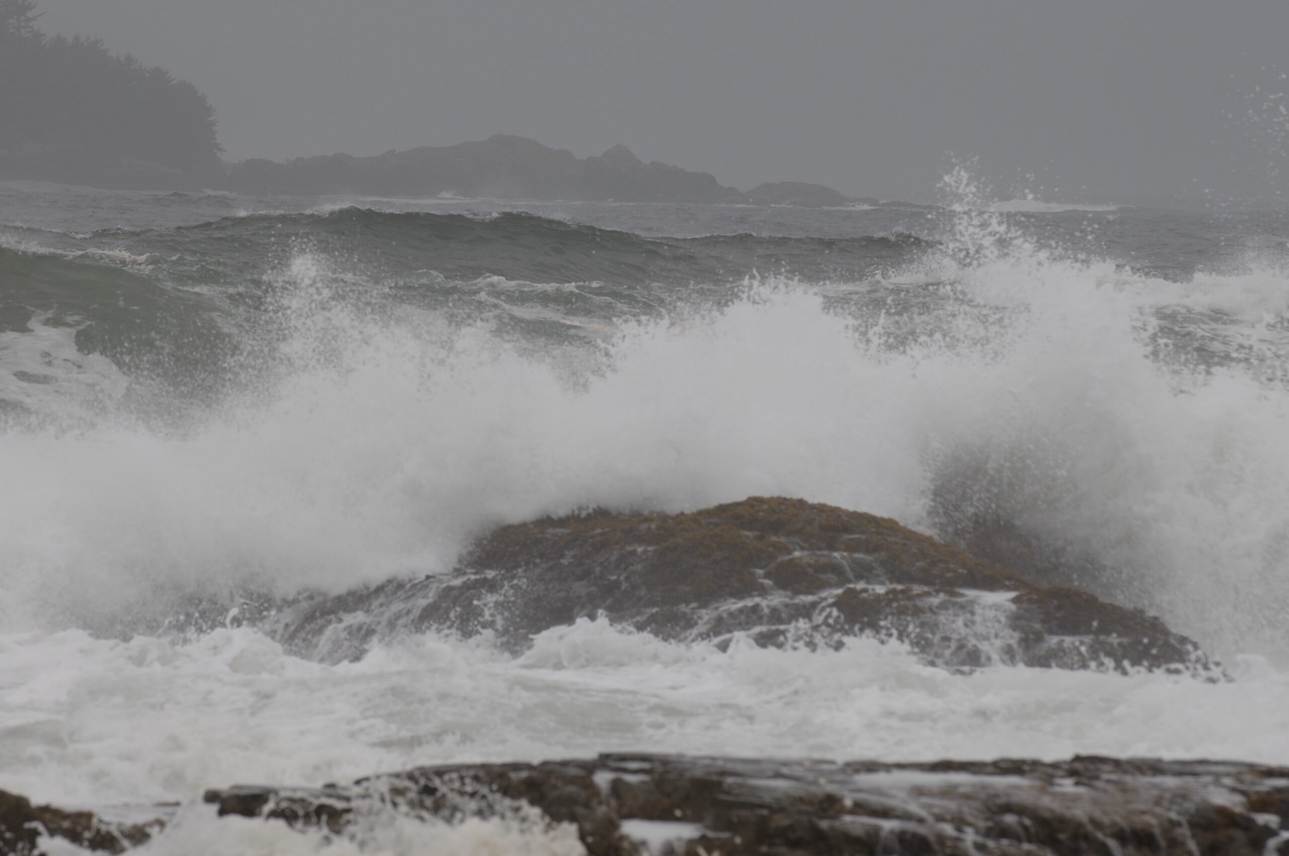 Crashing ocean waves in BC