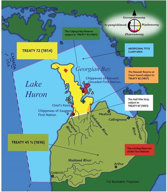 Reference map in judgement for 2023 ONCA 565 [Chippewas]